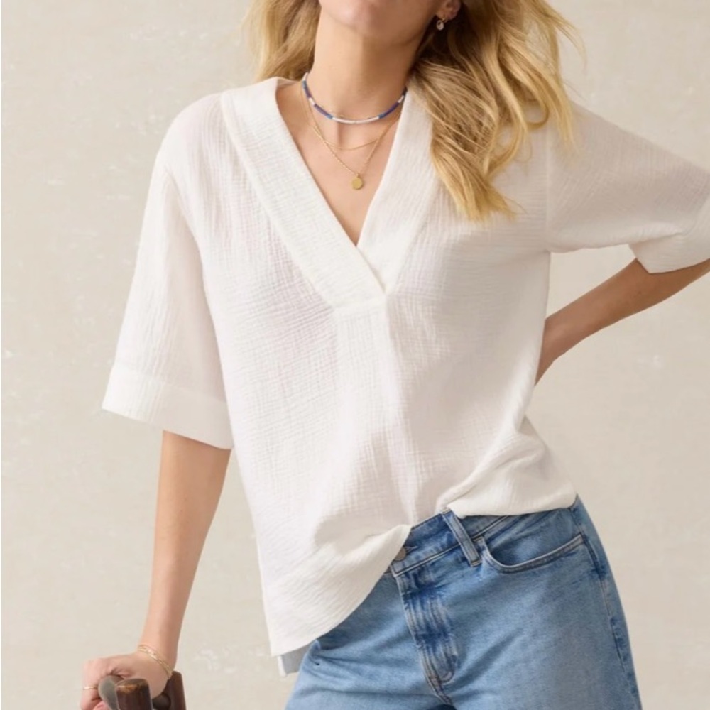 Faherty Dune Cotton Gauze Short Sleeve